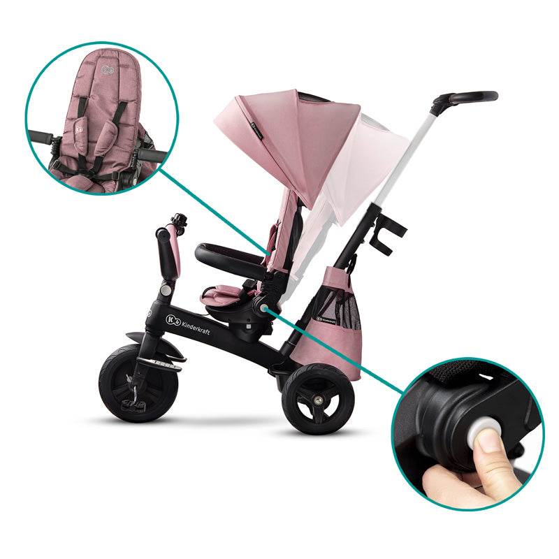 Kinderkraft Tricikl EASYTWIST roza