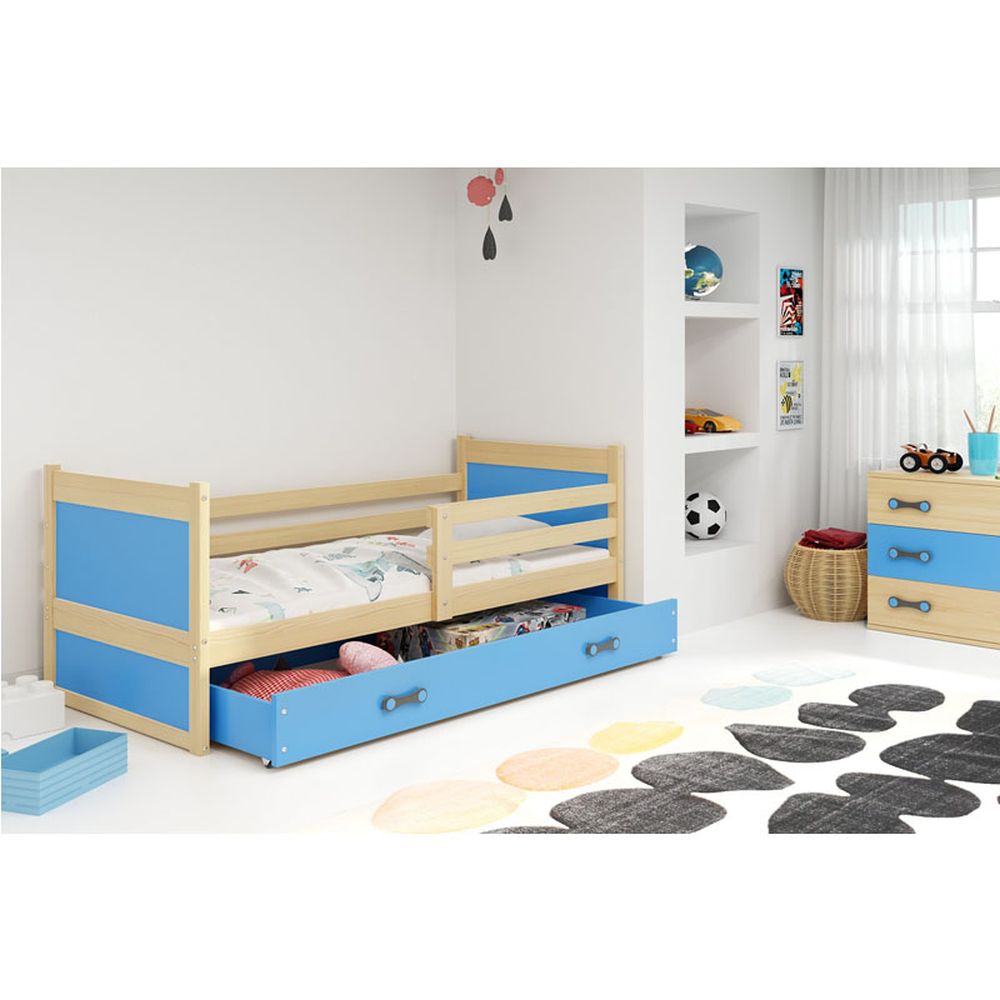 Krevet BMS Rico + ladica 200x90 cm, PINE plava
