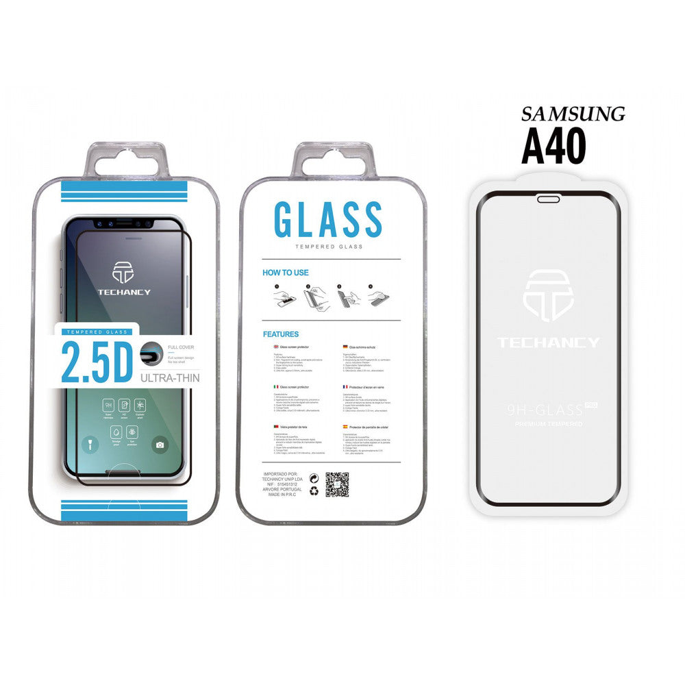 Kaljeno staklo Full Glue 2.5D za Samsung A40 crno