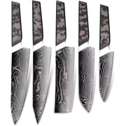 Set damaškovih kuhinjskih noževa TA-37579 - Crna / Siva KP37579