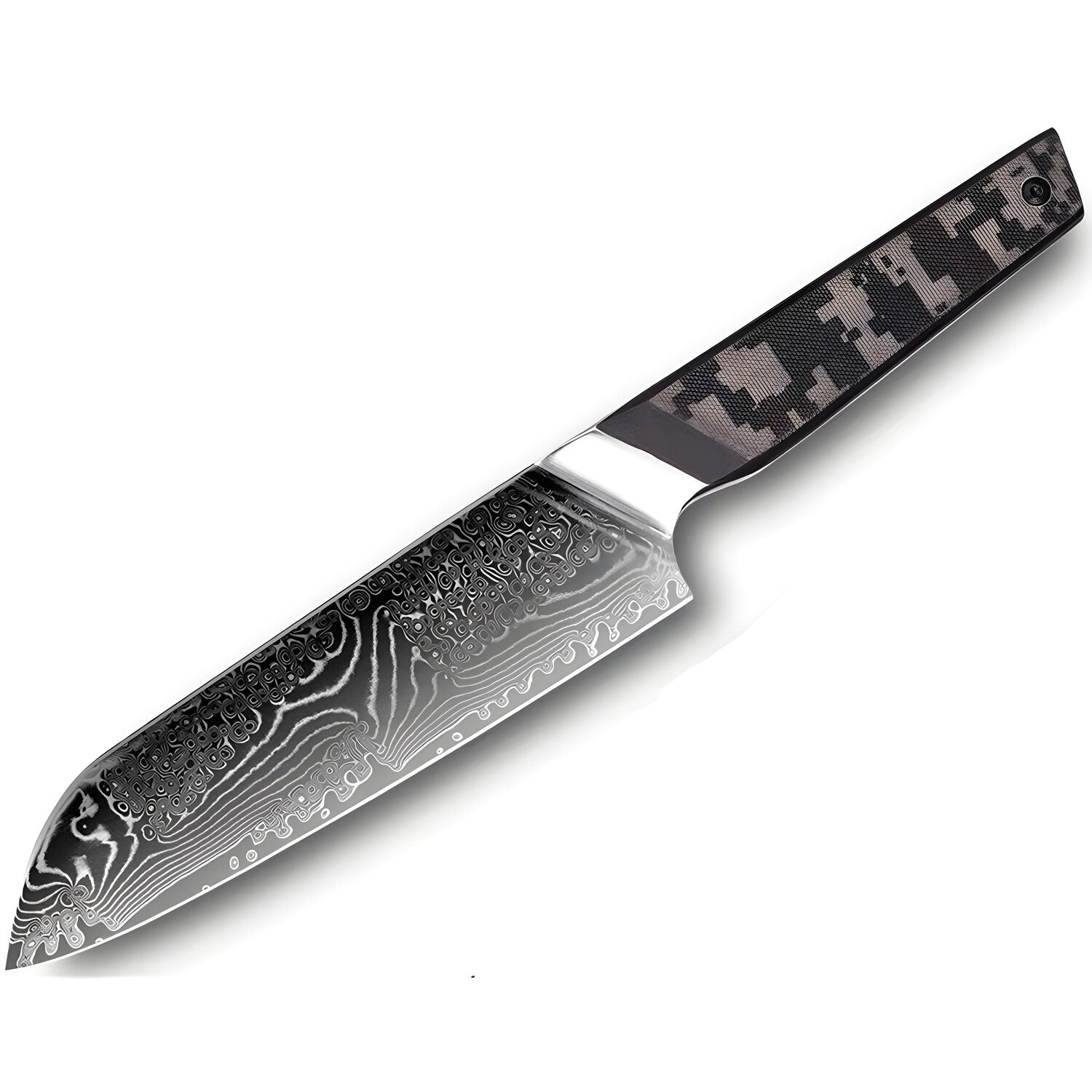 Damasku kuhinjski nož TA-37577 - Santoku / Crna / Siva KP37577