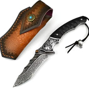 Damaški outdoor sklopivi nož LA-31693 - Crni KP31693