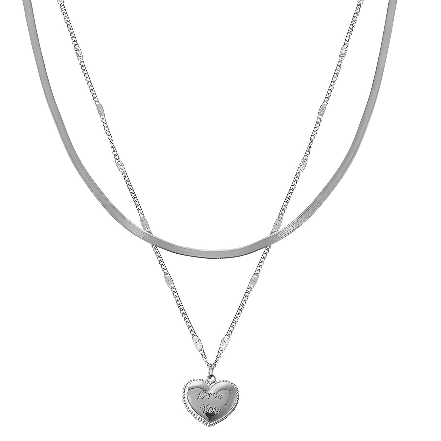 Ogrlica Love you - Srebrna KP28547