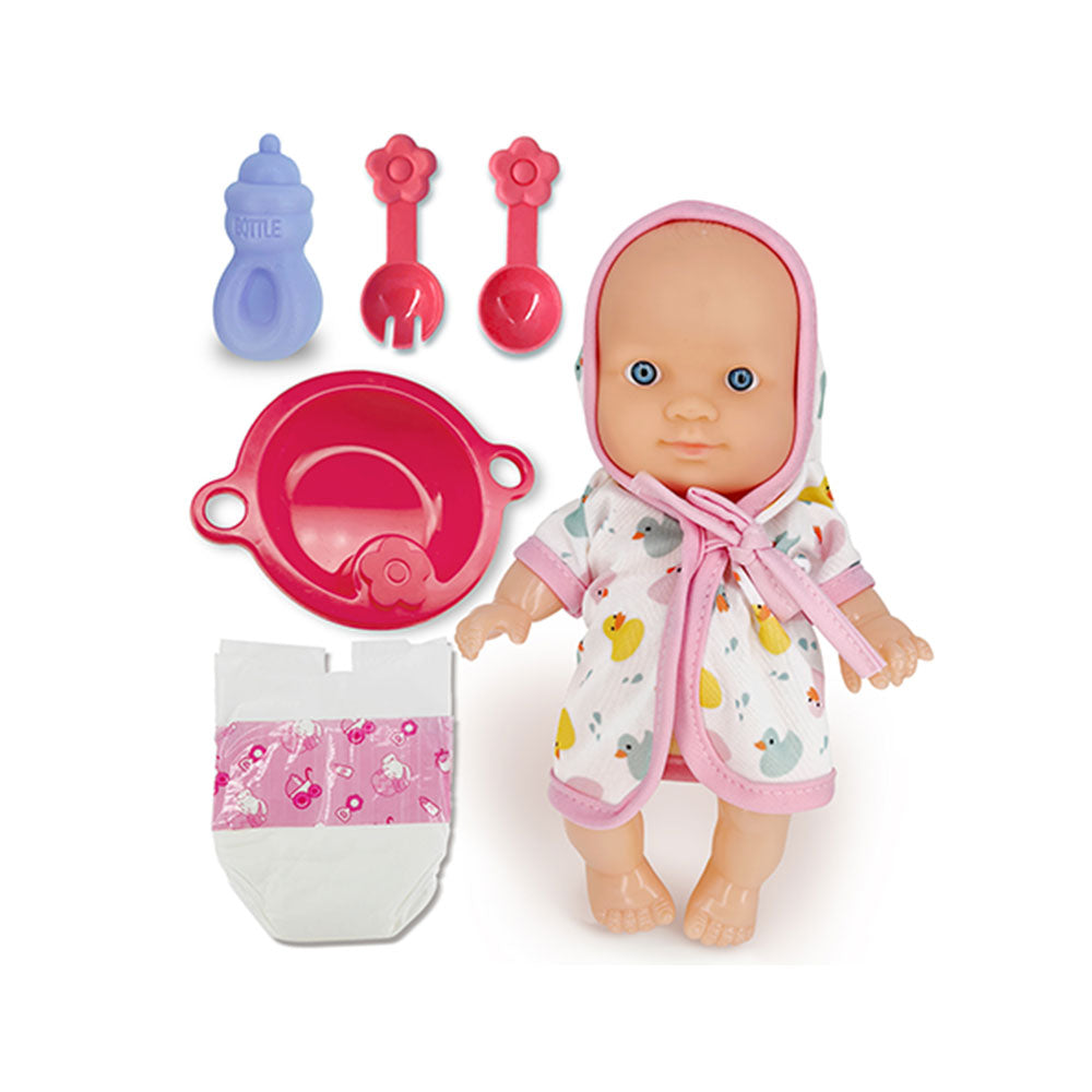 Lutka Cute Baby – Realistična beba s priborom za igru Roza