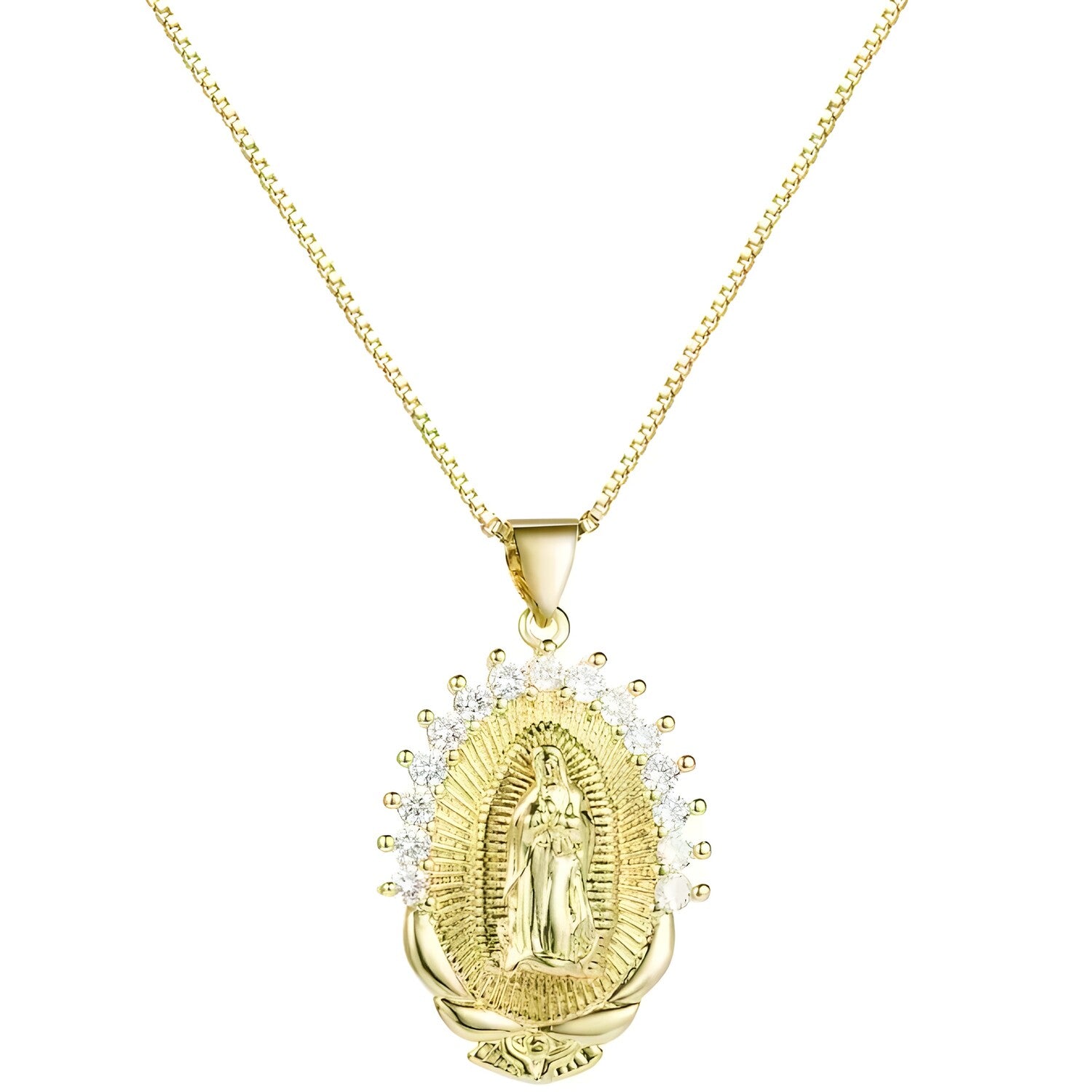 Ogrlica Medaljon Djevica Marija - Zlatna / Tip3 KP29903