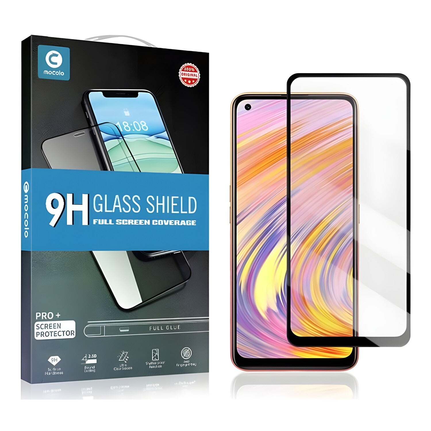 Mocolo Glass Shield 5D staklo za Samsung Galaxy A20s - Crna KP11621