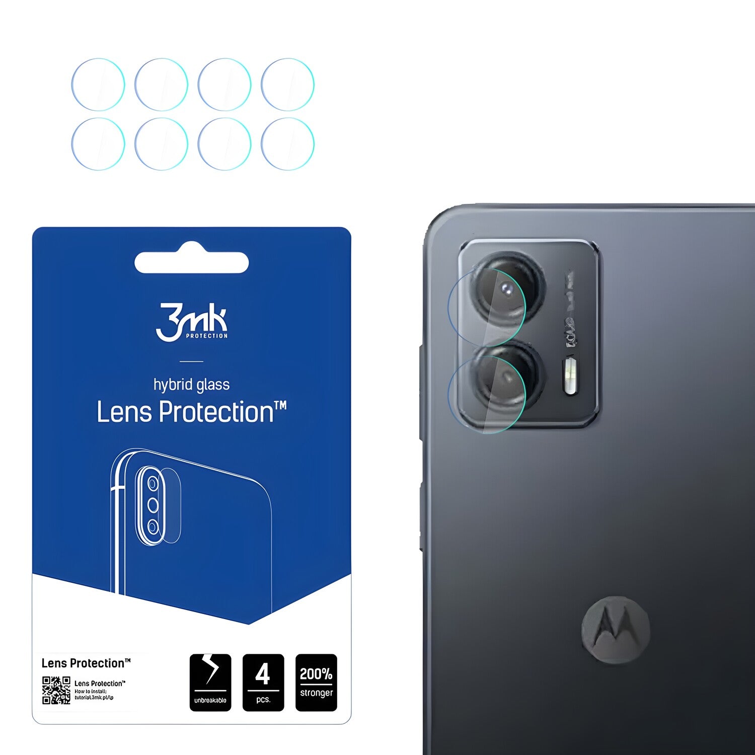 4x Staklo za kameru 3mk za Motorola Moto G53 - Prozirna KP25506