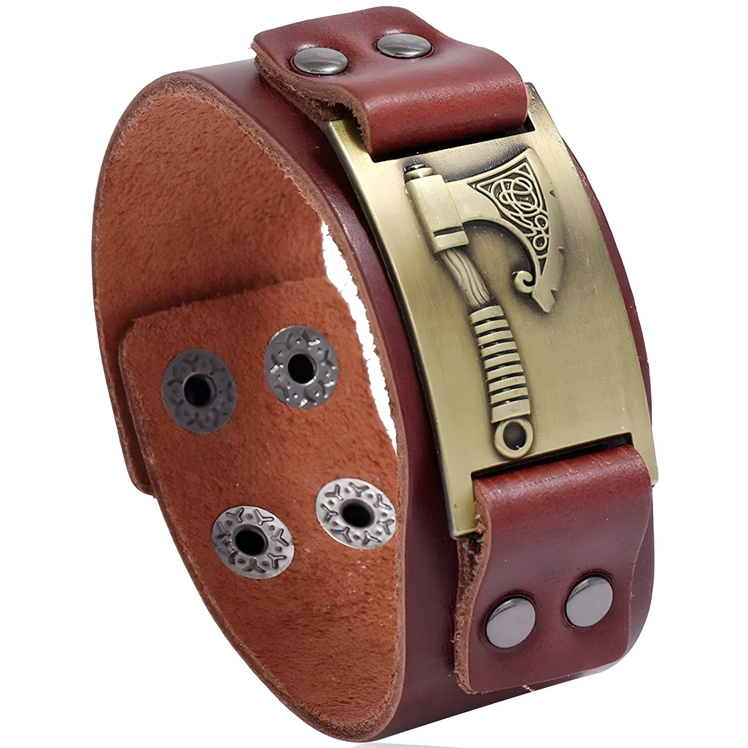 Narukvica Axe - Smeđa / Zlatna KP34337