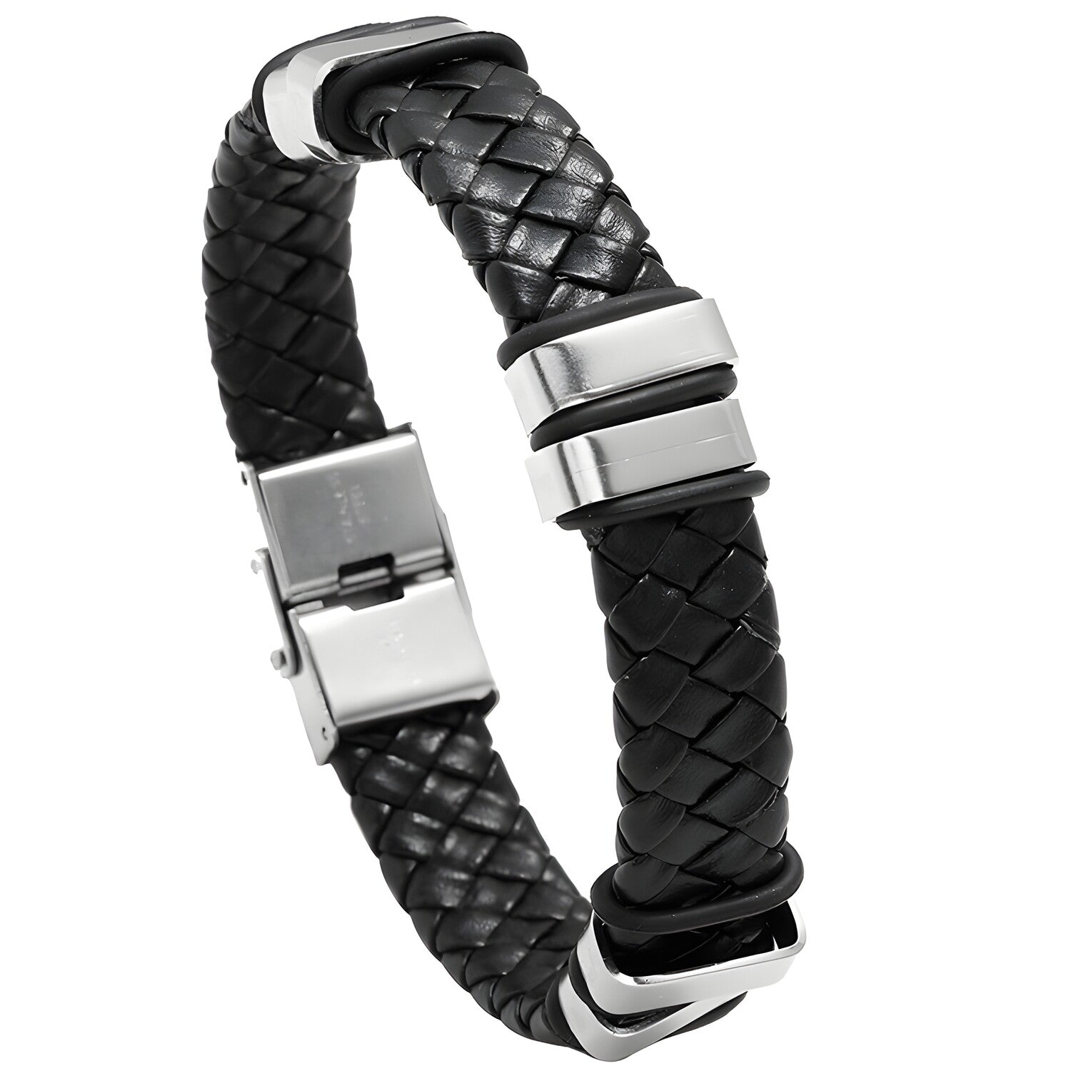 Muška Narukvica GO-19779 - Crna / Srebrna KP19779