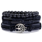 Muške narukvice Silver Tree of Life - Crna KP33179