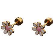 Naušnica Flower - Zlatna / Bijela KP21748