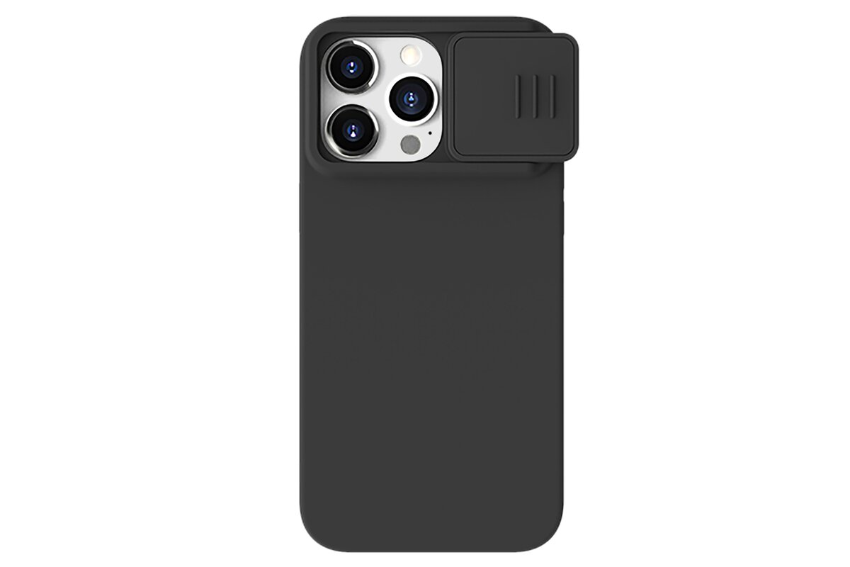 Nillkin CamShield Silky Silicone Case za iPhone 15 Pro Max sa zaštitnikom za kameru - crna