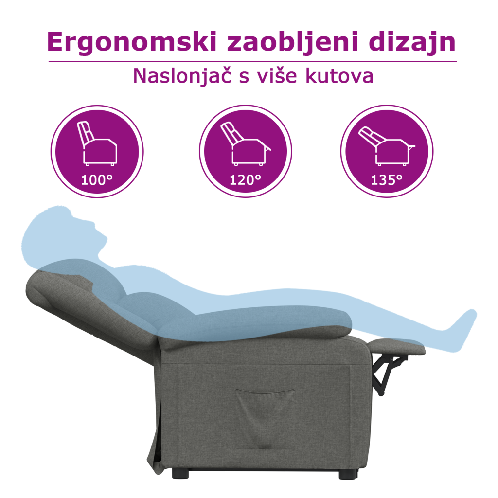 Naslonjač od umjetne kože crni