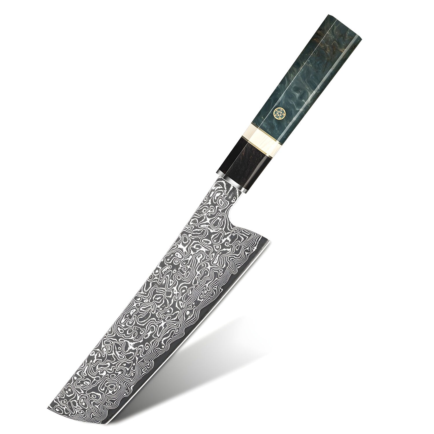 Damaskasti kuhinjski nož ZE-37470 - Nakiri / Zelena / Crna KP37470
