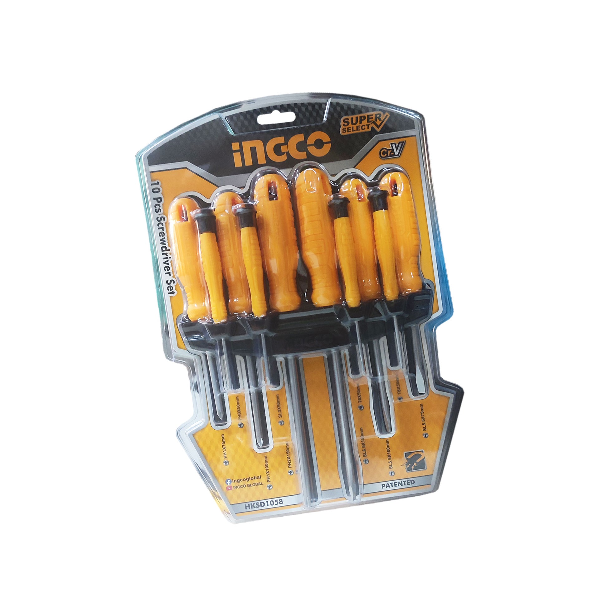 Odvijači set 10kom 6+4 precizna - HKSD1058  INGCO