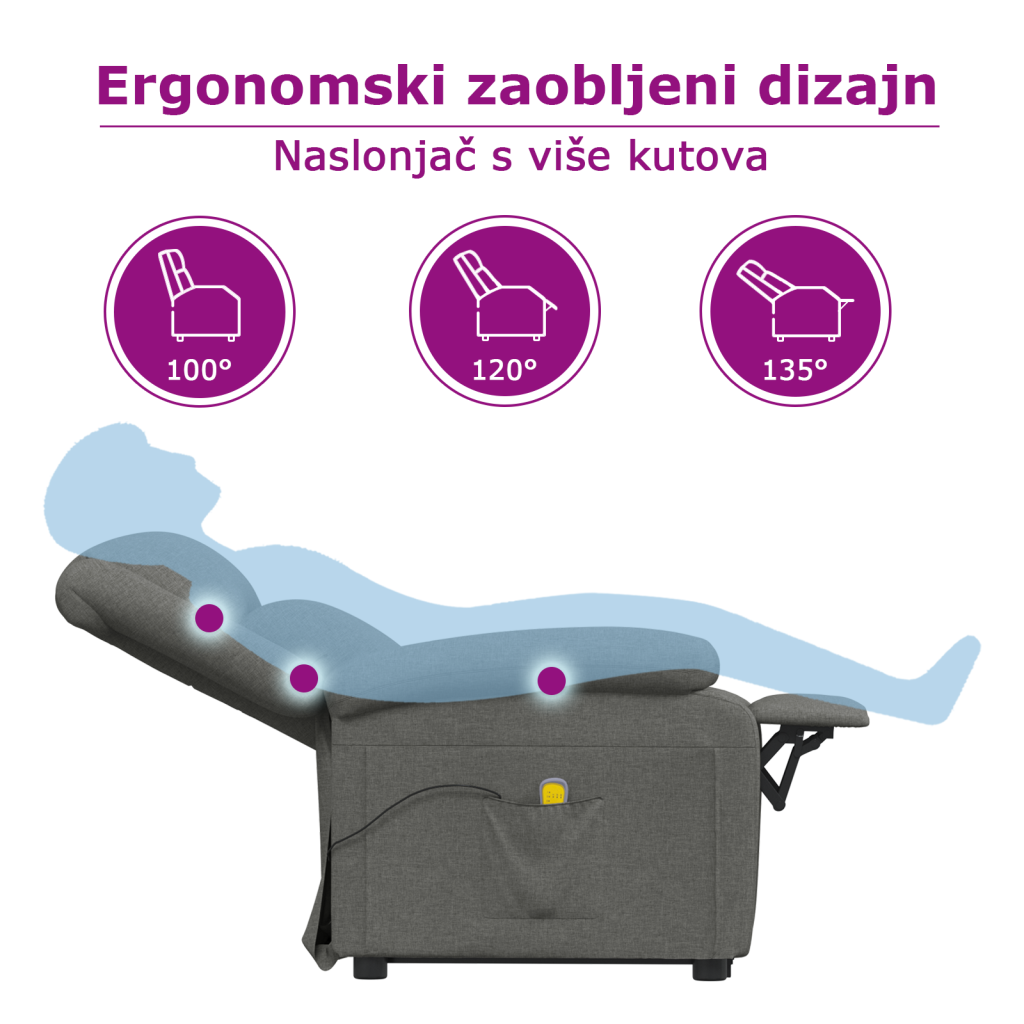 Naslonjač od tkanine crni