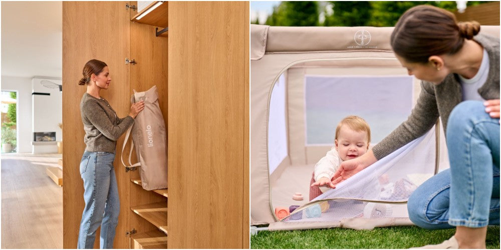 Lionelo dječja igraonica/vrtić Florence Easy Fold 151x185x76,5 cm, Beige Sand