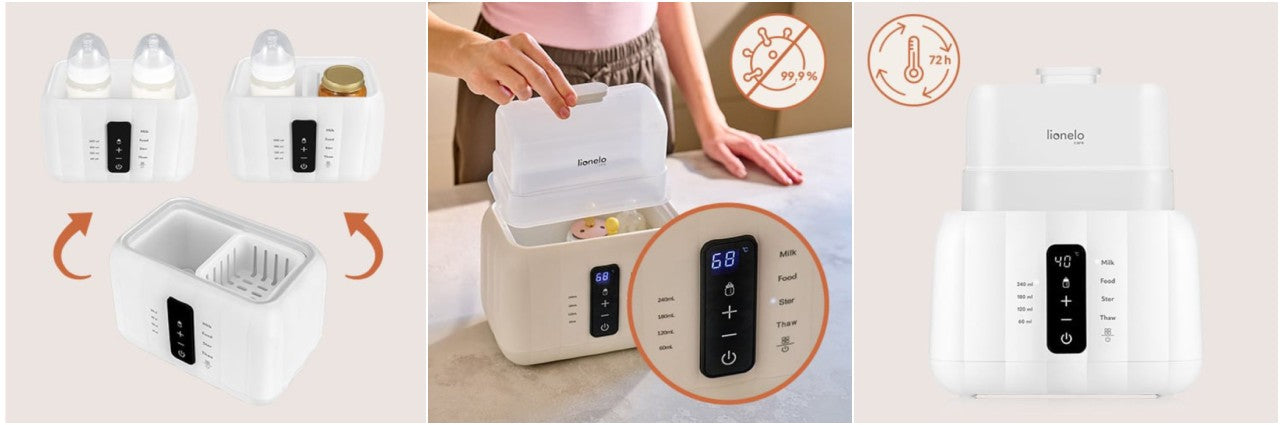 Lionelo Thermup Duo električni sterilizator i grijač bočica, White