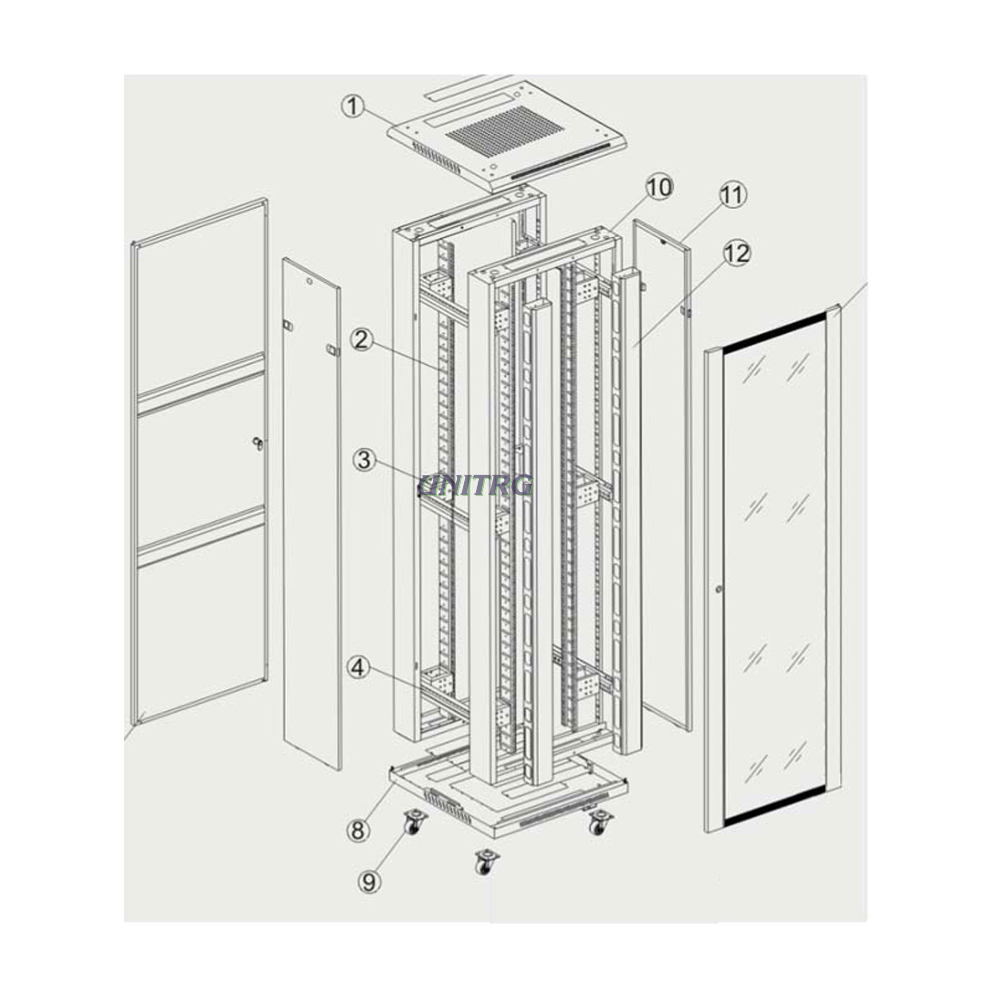 Ormar samostojeći komunikacijski T2 42U 600x800 G7