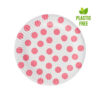 Tanjuri papirnati Dots 18cm 6kom Roza