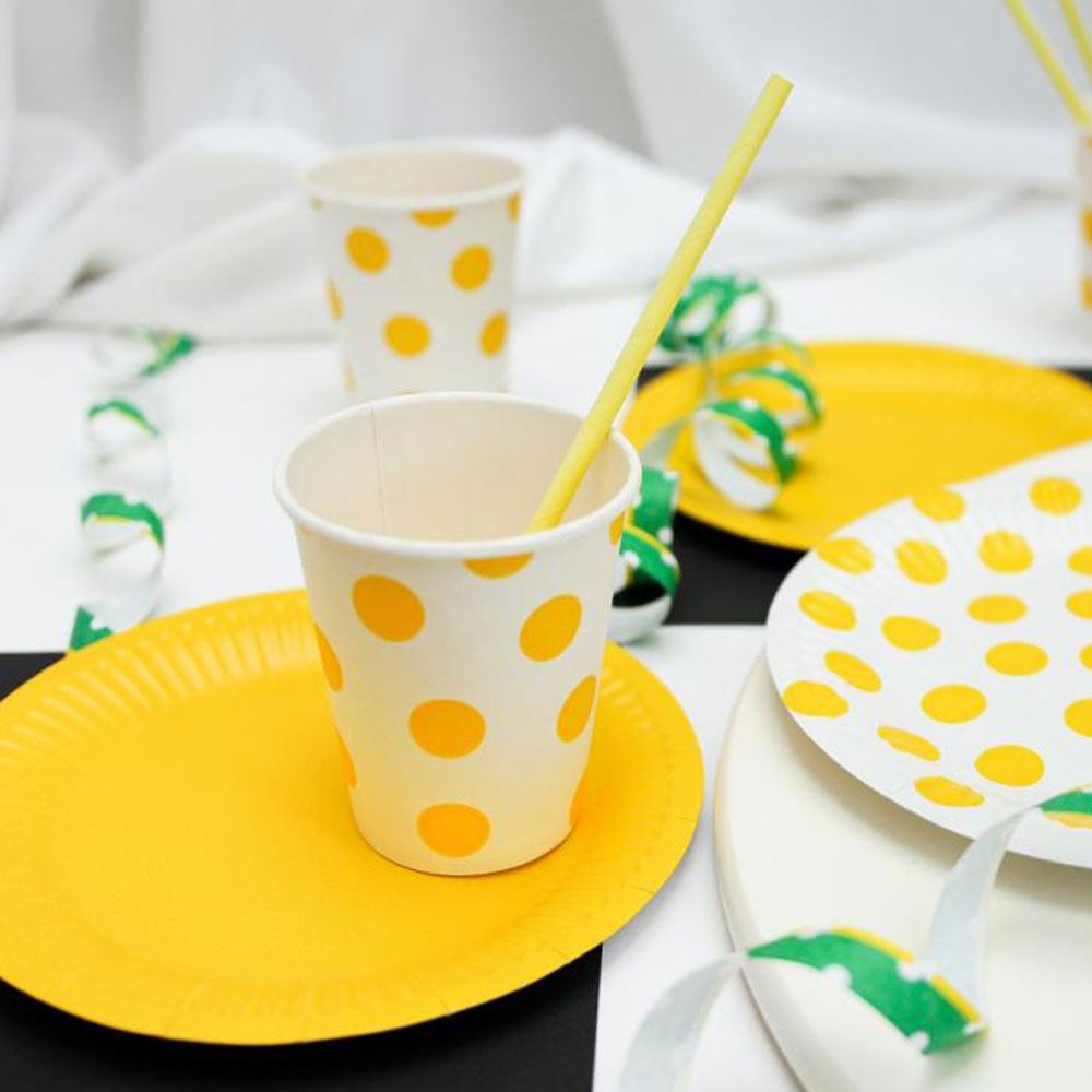 Tanjuri papirnati Dots 18cm 6kom Plava