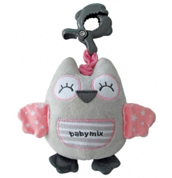BabyMix pliš glazbena Sova – grey&mint