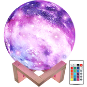 3D RGB Mjesečeva Lampa s Daljinskim Upravljanjem - Ljubičasta KP40191