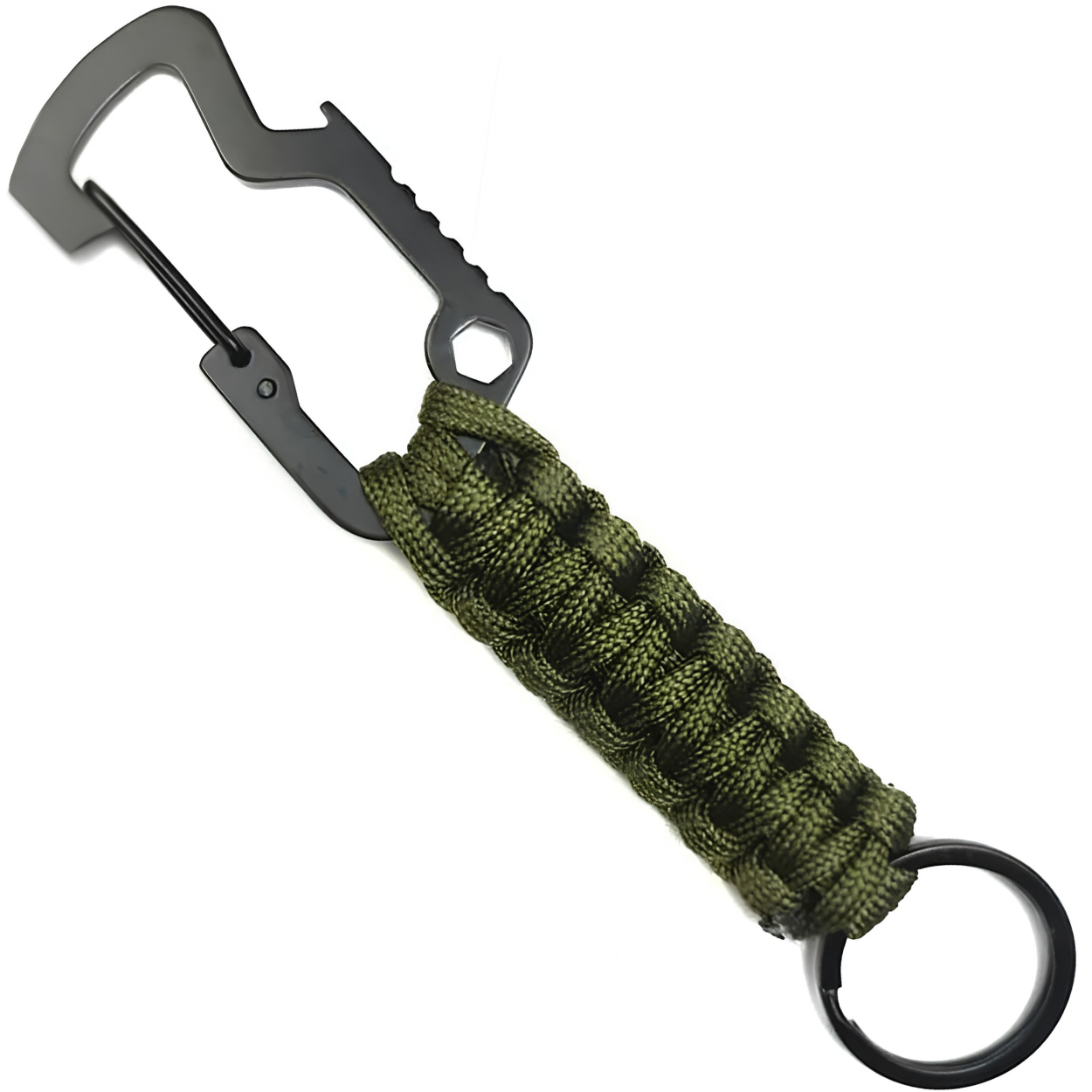 Višenamjenski survival karabiner s paracordom - Zeleni KP41562