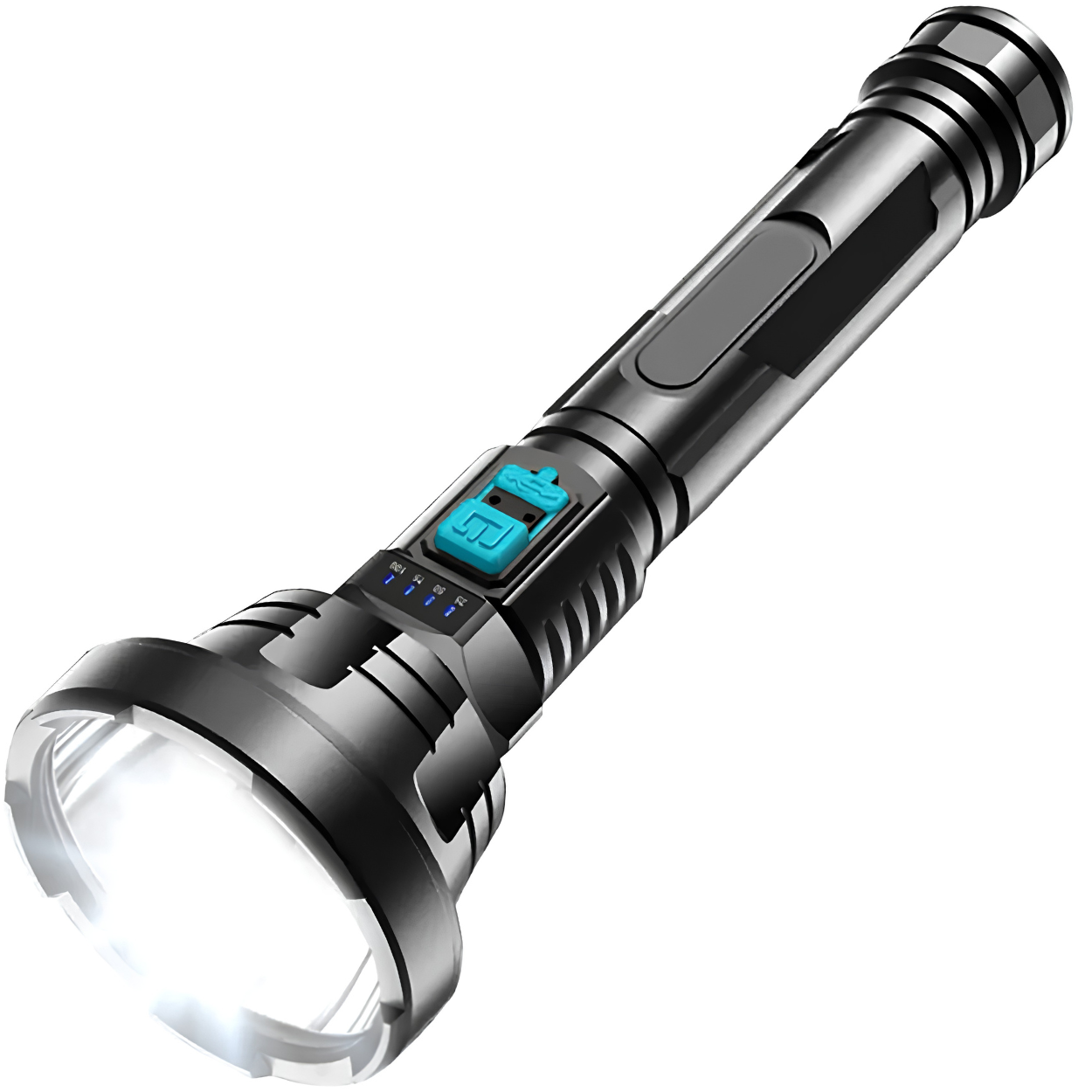 Taktička LED svjetiljka s USB-C punjenjem - Crna KP41564