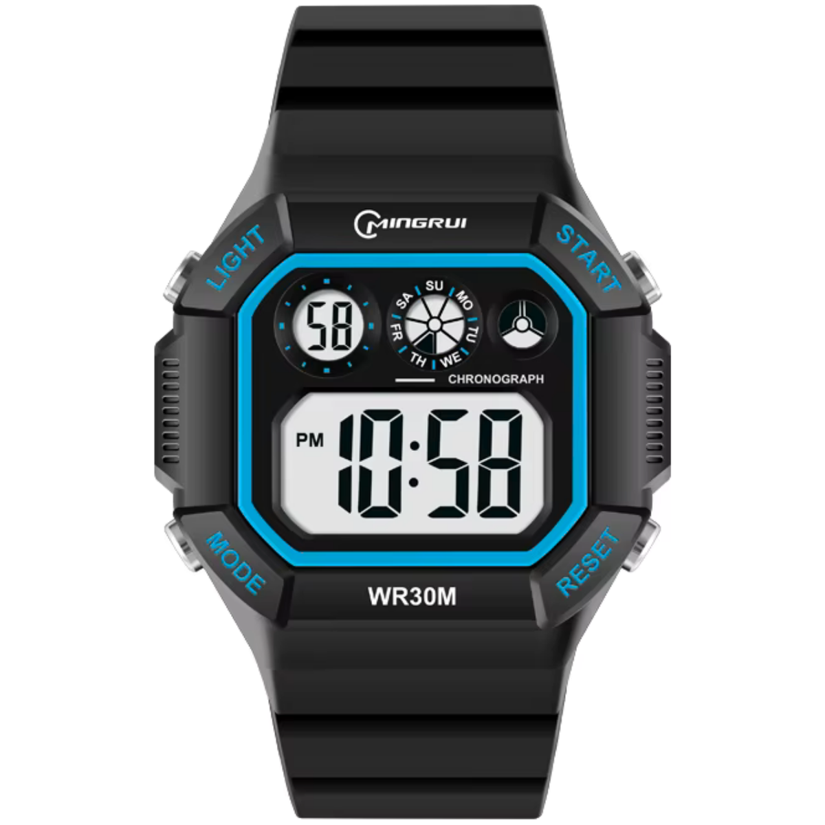 Digitalni sat MINGRUI BU-41674 - Crni / Plavi KP41674