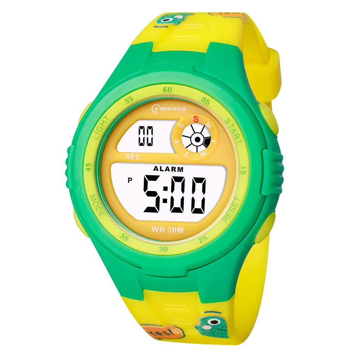 Dječji digitalni sat MINGRUI DE-41746 - Zeleni / Žuti KP41746