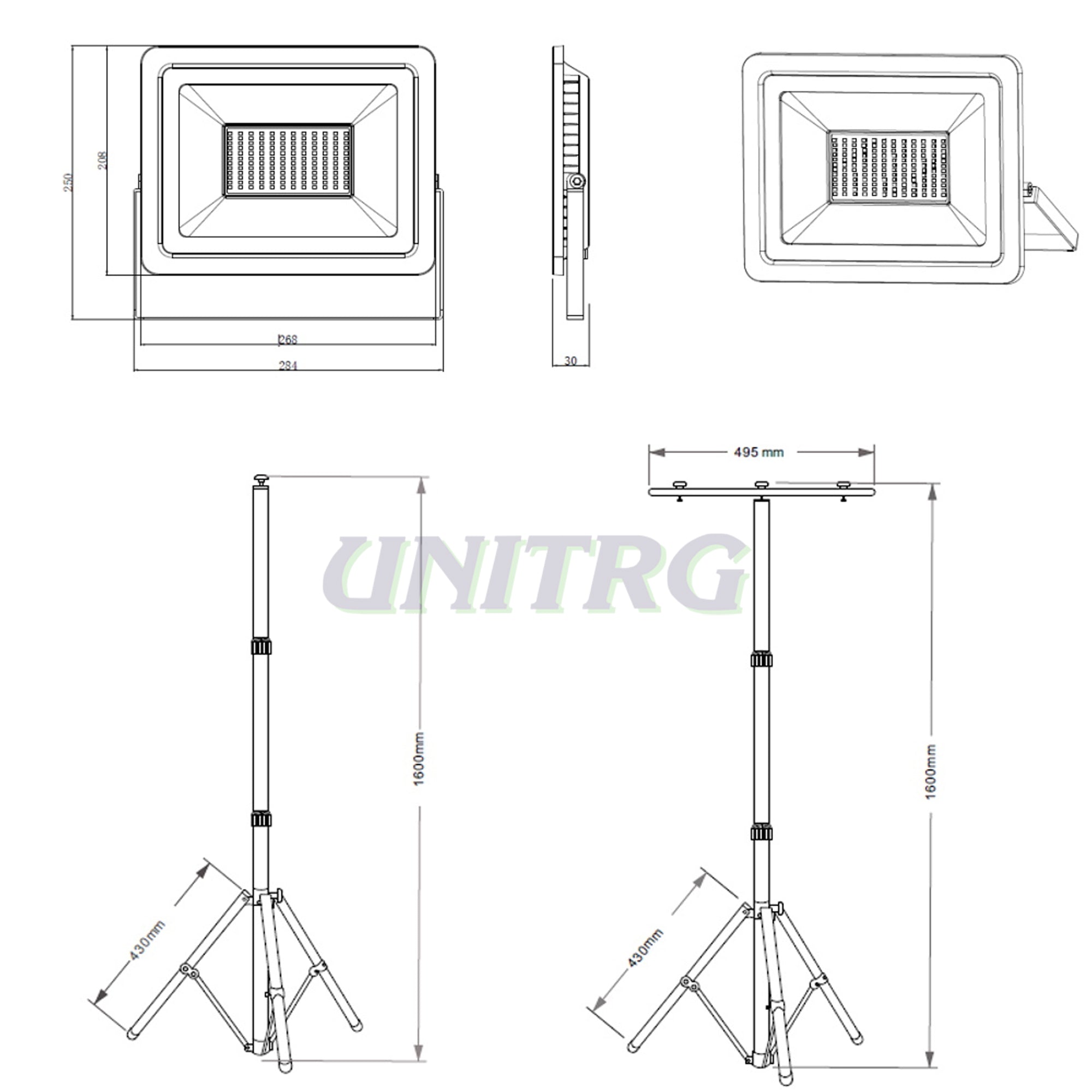 Reflektor na Stalku 1x100W 6000K