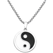 Ogrlica EA-33478 Yin Yang - Bijela / Crna KP33478