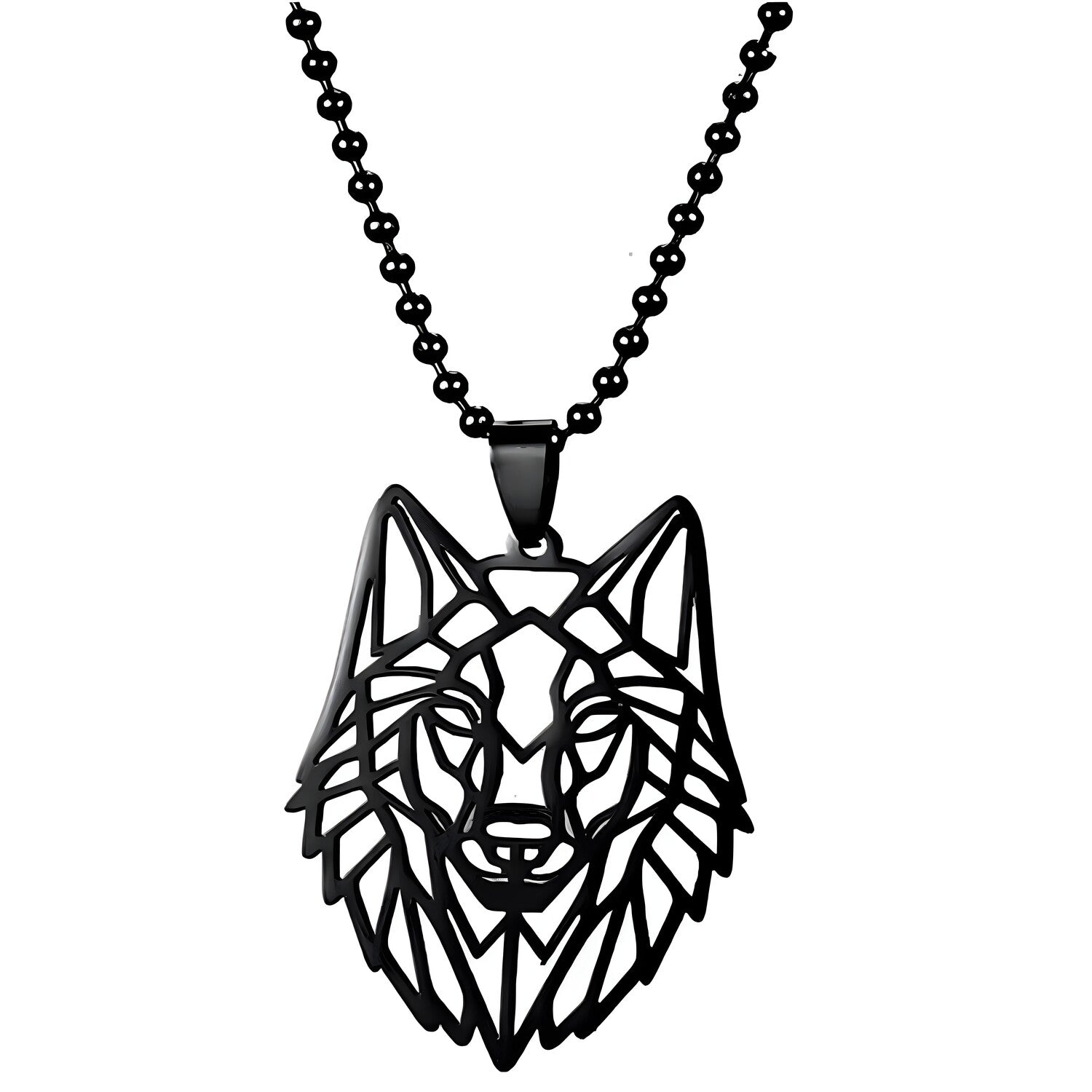 Ogrlica Hollow Wolf - Crna KP33460