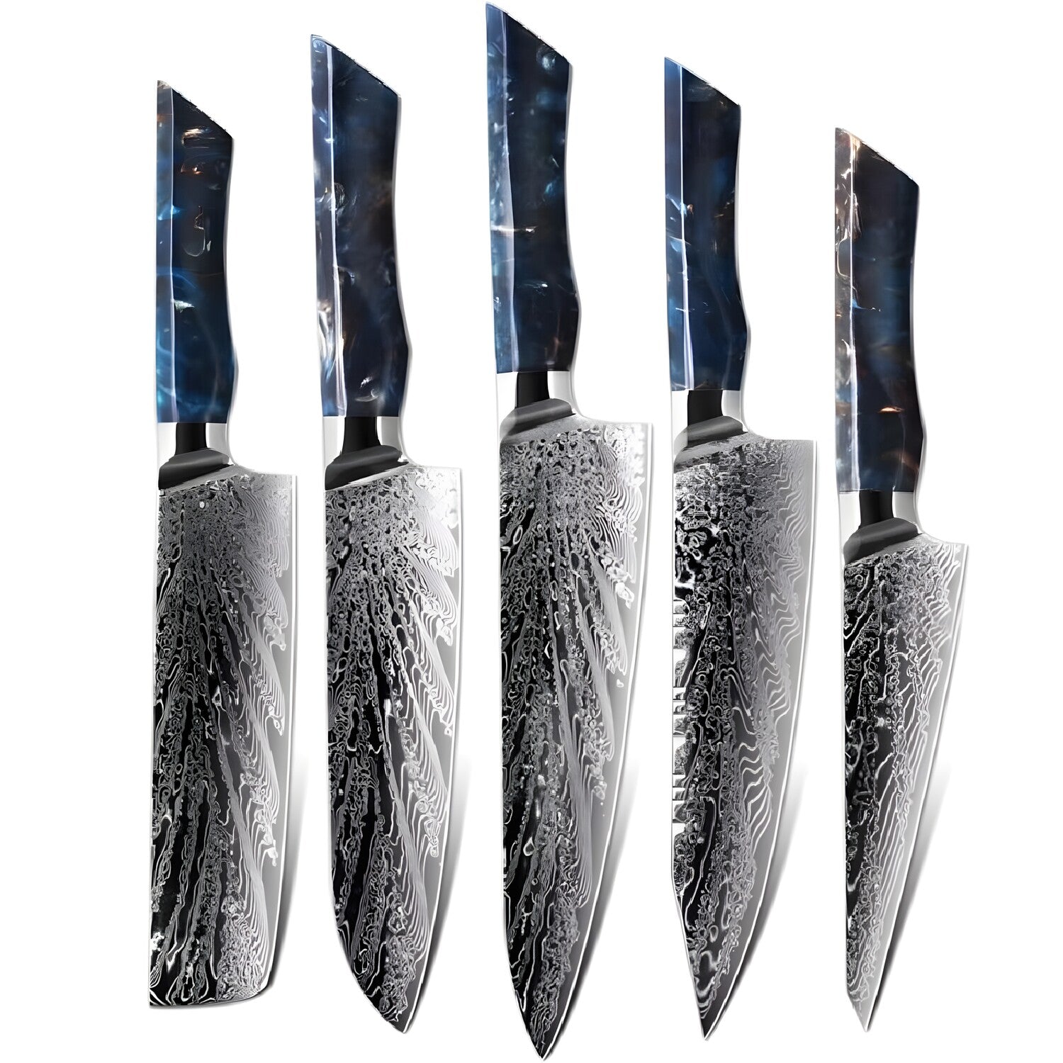 Set damašćanskih kuhinjskih noževa SE-37606 - Plava KP37606