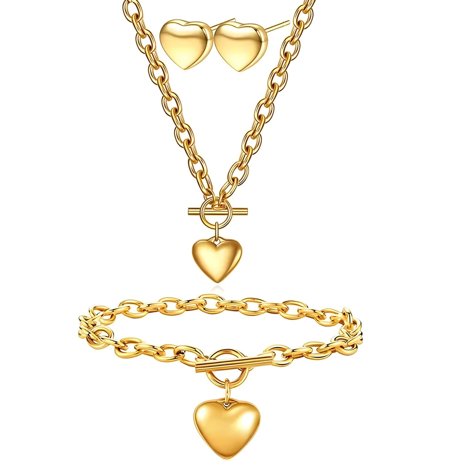 Set Simple Heart - Zlatna KP34206