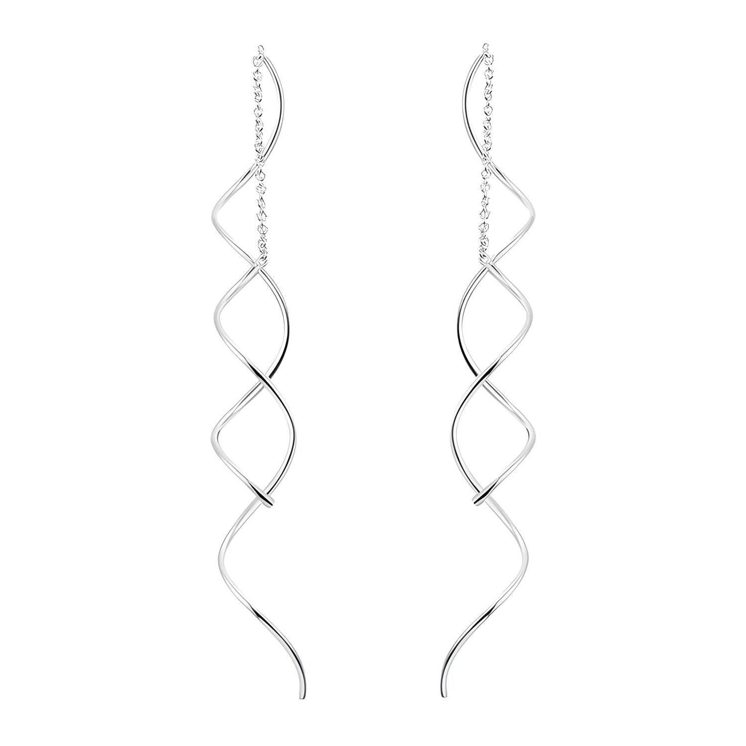 Spiralne naušnice - Srebrna KP4319