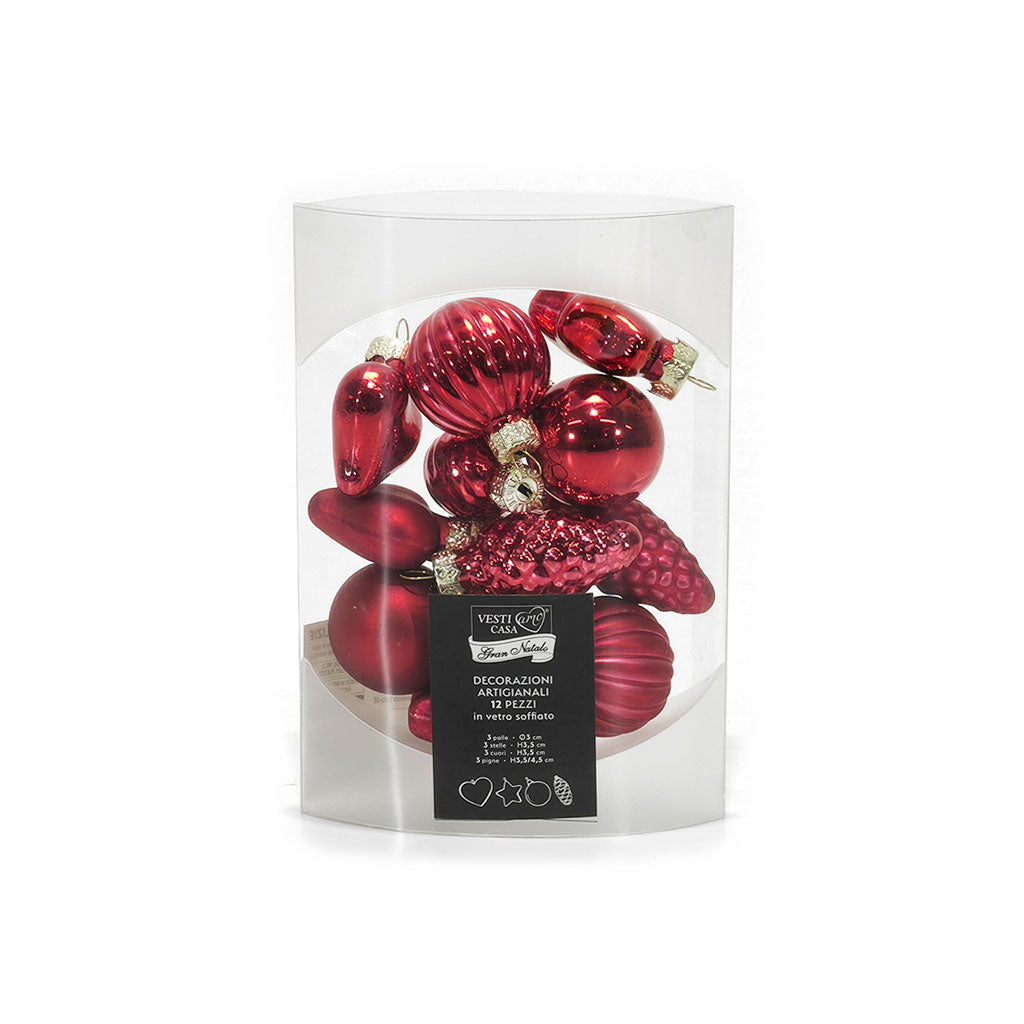 Stakleni ukrasi crveni