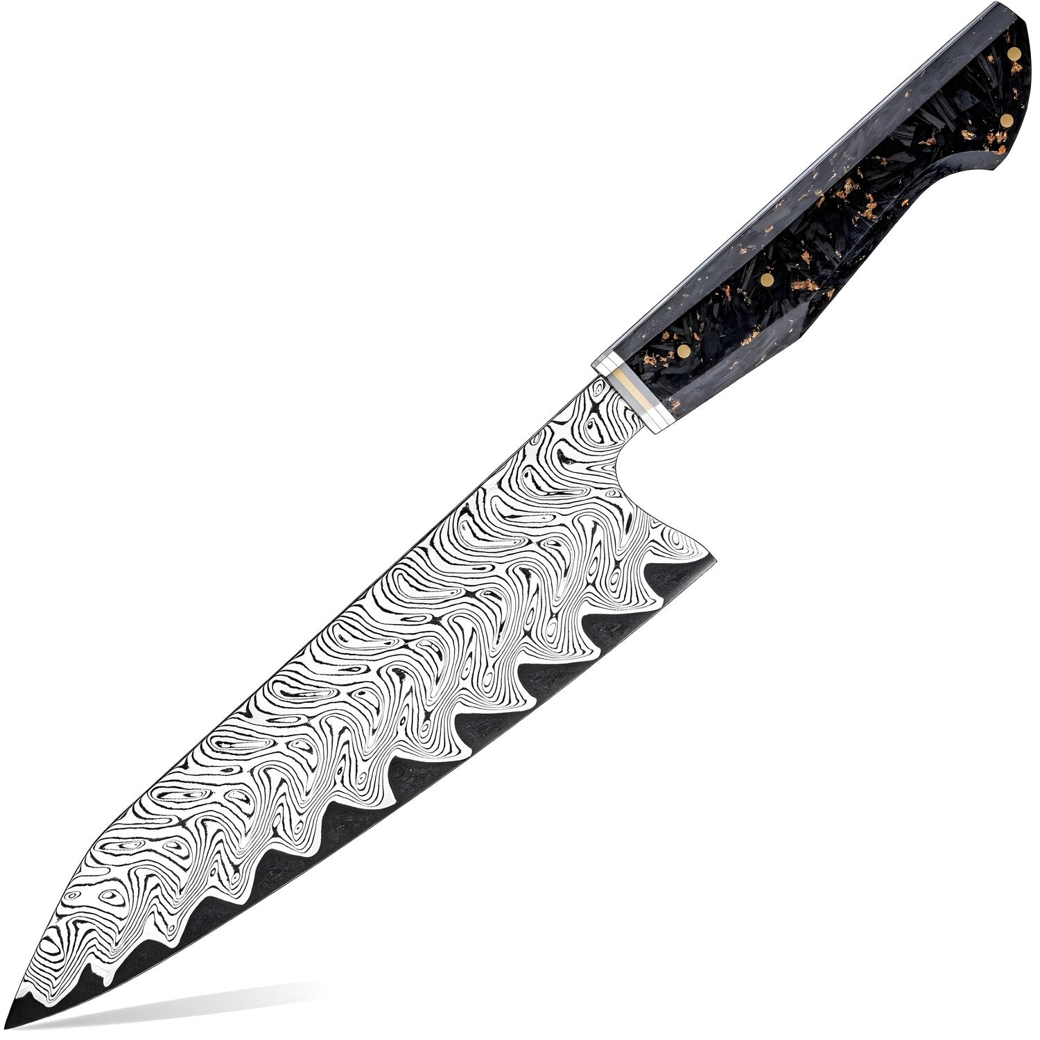 Damaskasti kuhinjski nož TA-35184 - Chef / Crna KP35184