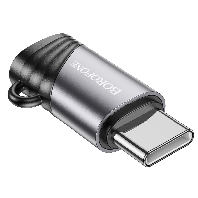 BOROFONE ADAPTER BV20 - LIGHTNING ŽENSKI NA TIP C MUŠKI - CRNI