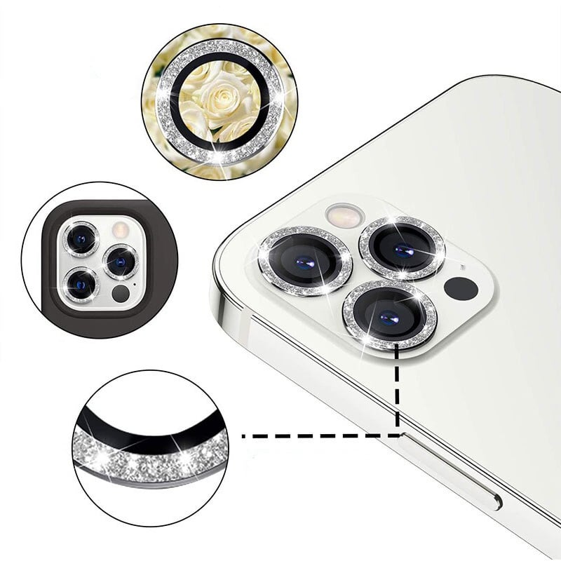 KALJENO STAKLO HARD DIAMOND ZA KAMERU (LEĆA) ZA IPHONE 15 PRO/15 PRO MAX SILVER (LEĆA 3KOM)