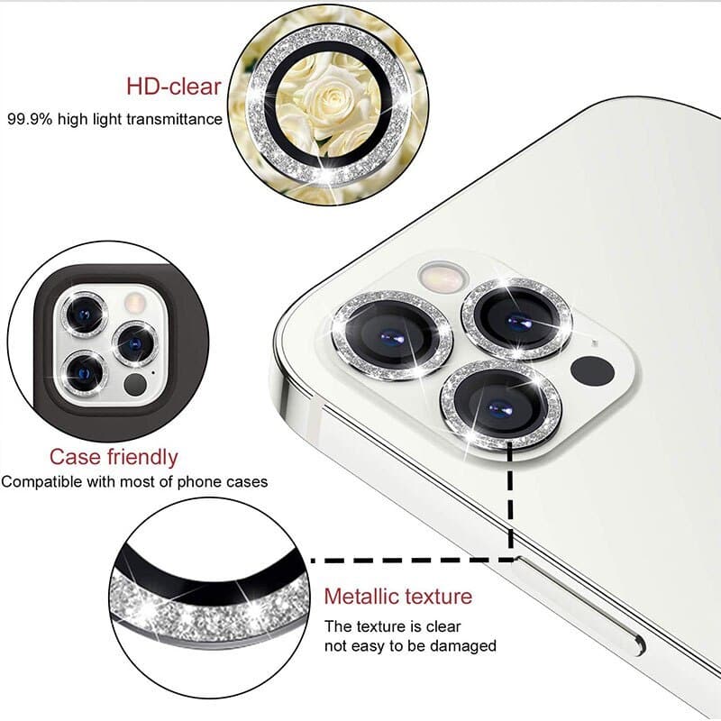 KALJENO STAKLO HARD DIAMOND ZA KAMERU (LEĆA) ZA IPHONE 15 PRO/15 PRO MAX BLACK (LEĆA 3KOM)