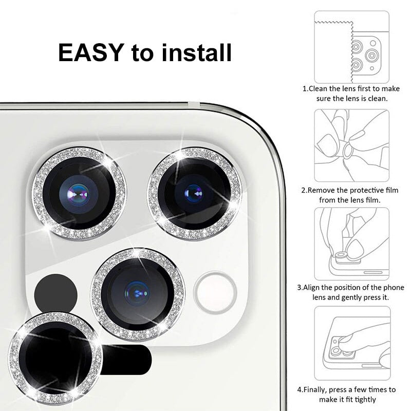KALJENO STAKLO HARD DIAMOND ZA KAMERU (OBJEKTIV) ZA IPHONE 15/15 PLUS SILVER (LEĆE 2 KOMADA)