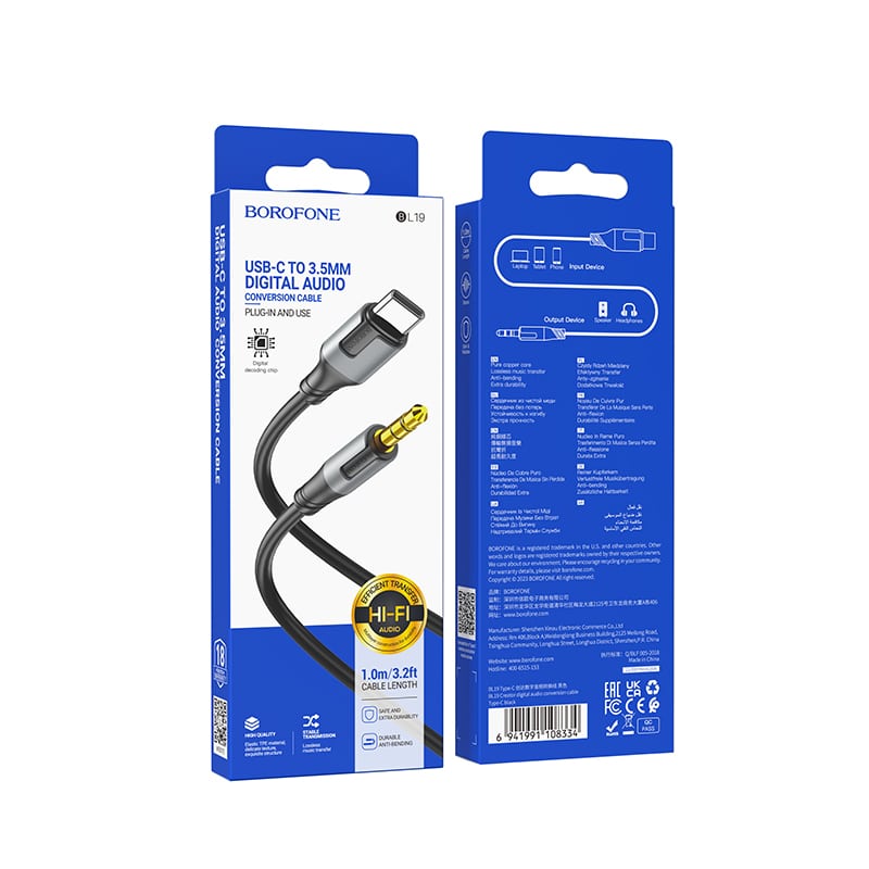 BOROFONE KABEL BL19 CREATOR - JACK 3.5mm DO TYPE C-1m