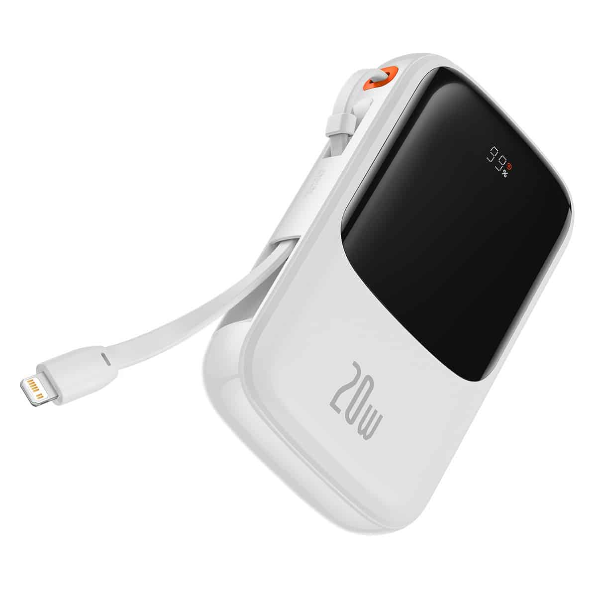 BASEUS POWER BANK 10000MAH QPOW PRO - USB + TYPE C - PD 20W SA LIGHTNING KABELOM BIJELI