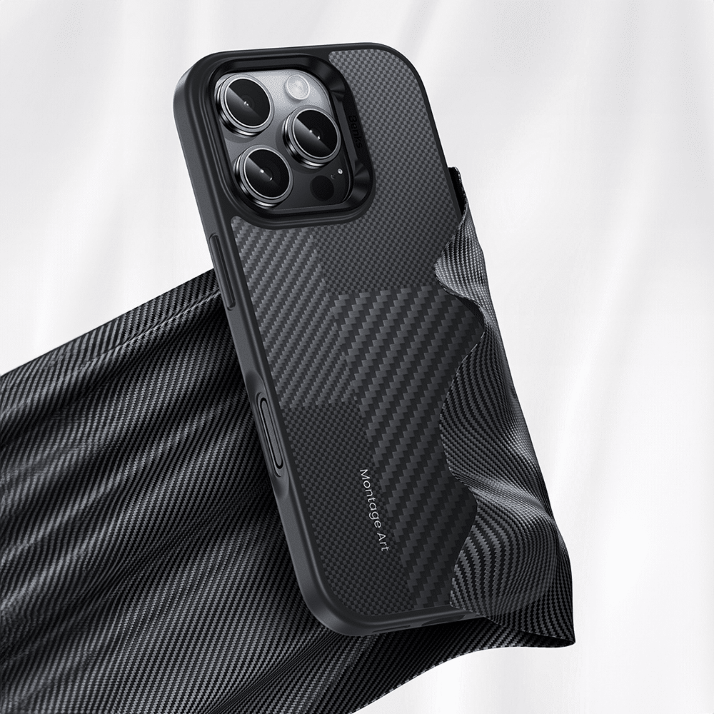 Benks Montage Magnetic Armor Pro Kevlar metalni okvir 600D Case za iPhone 16 Pro Max crna