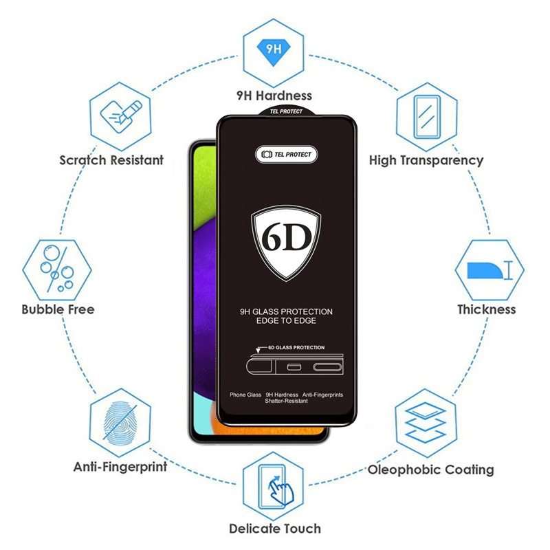 Full Glue 6D kaljeno staklo za XIAOMI REDMI NOTE 14 crno