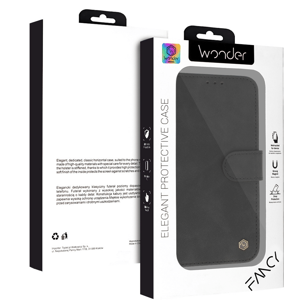 Wonder Fancy preklopna futrola za Xiaomi Redmi Note 14 Pro 5G crna