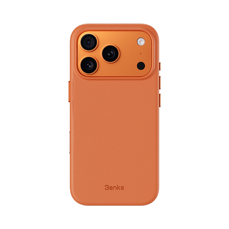 Benks Magnetic Vita Pro silikonska maskica za iPhone 17 Pro Max narančasta (gumb za upravljanje kamerom)