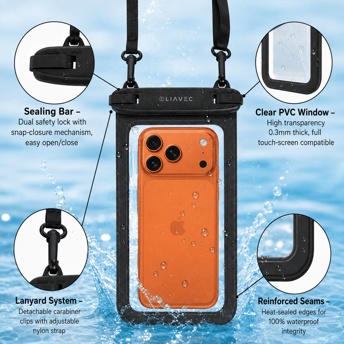 Liavec Aqua Univerzalna IPX8 vodootporna torbica